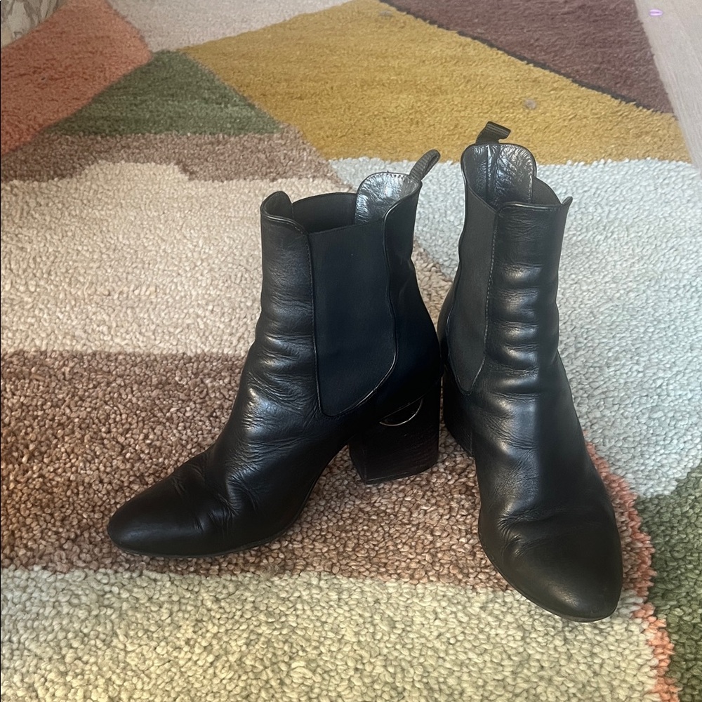 Black Leather Ankle Boots